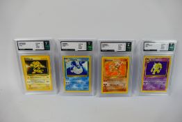 Pokemon - 4 x TFG graded cards, two from the 1999 Base Set,