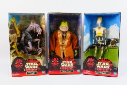 Hasbro - Star Wars - Three Star Wars twelve inch figures from episode one which include Boss Nass,