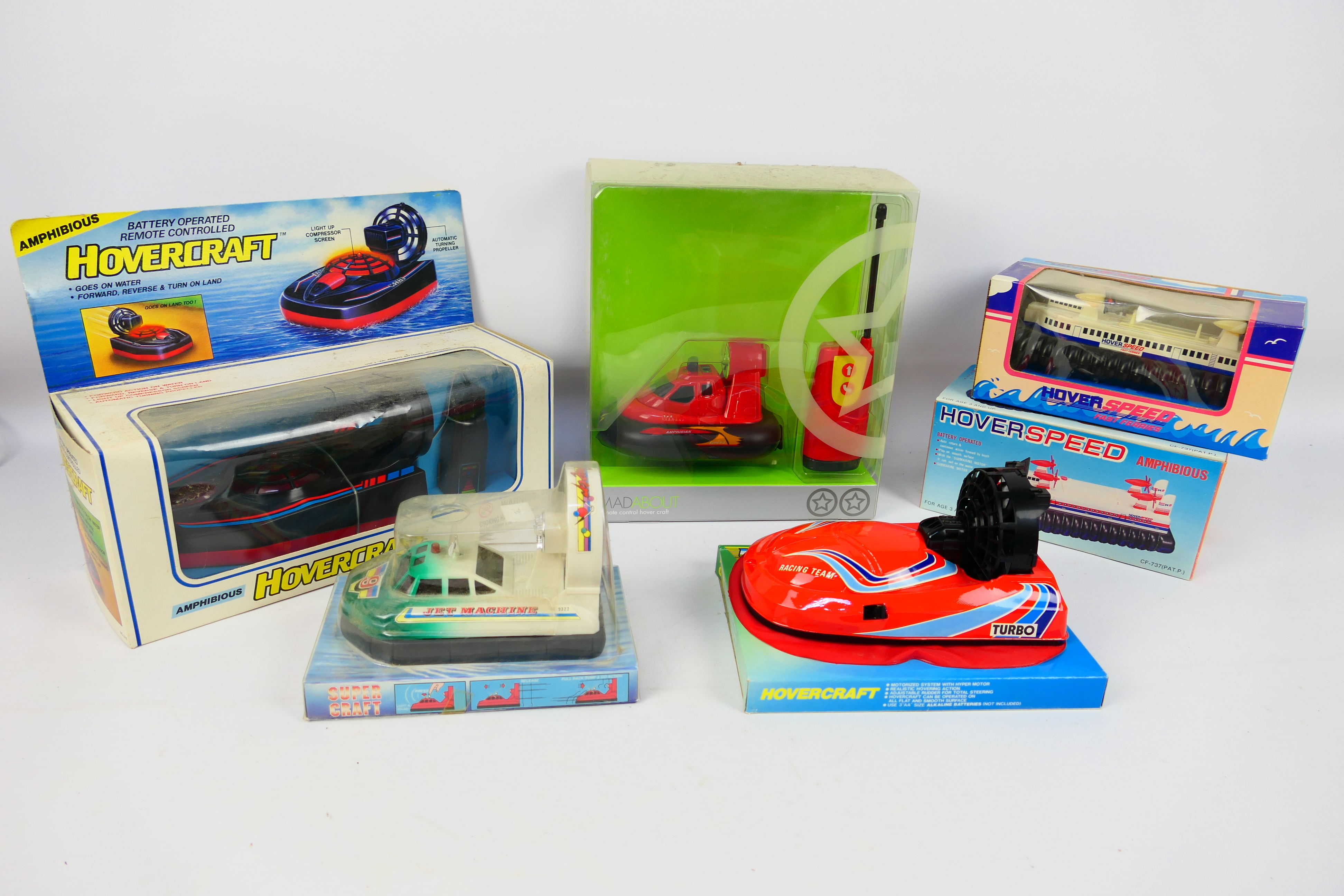 GT - Soma - 6 x boxed toy hovercraft models including a 1990 dated Soma remote control hovercraft, - Image 2 of 12