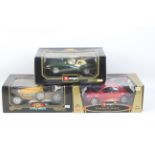 Bburago - Three boxed diecast 1:18 scale model cars from Bburago.