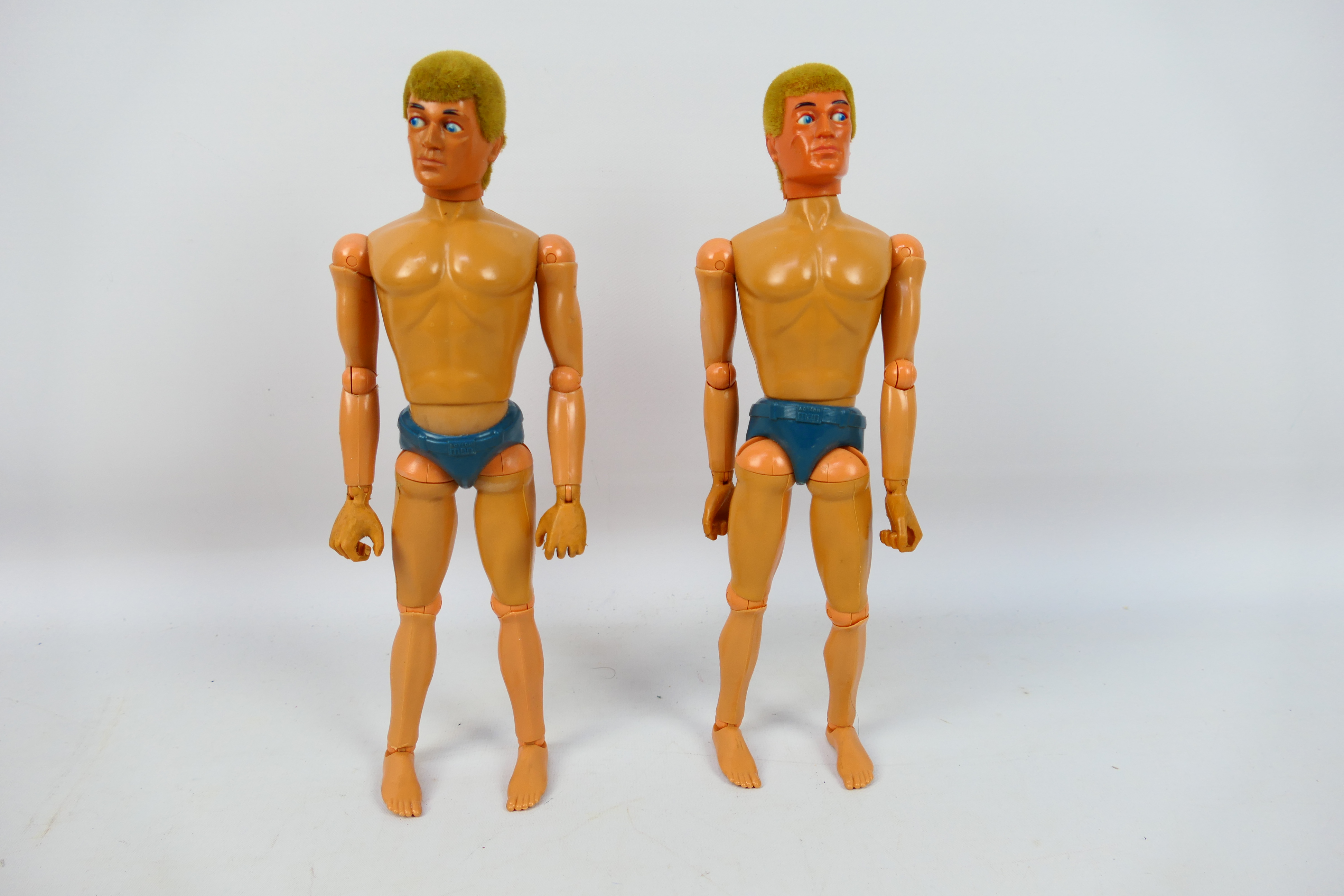 Palitoy - Action Man - An pair of unboxed 1978 Action Man action figure with Blond Flock hair,