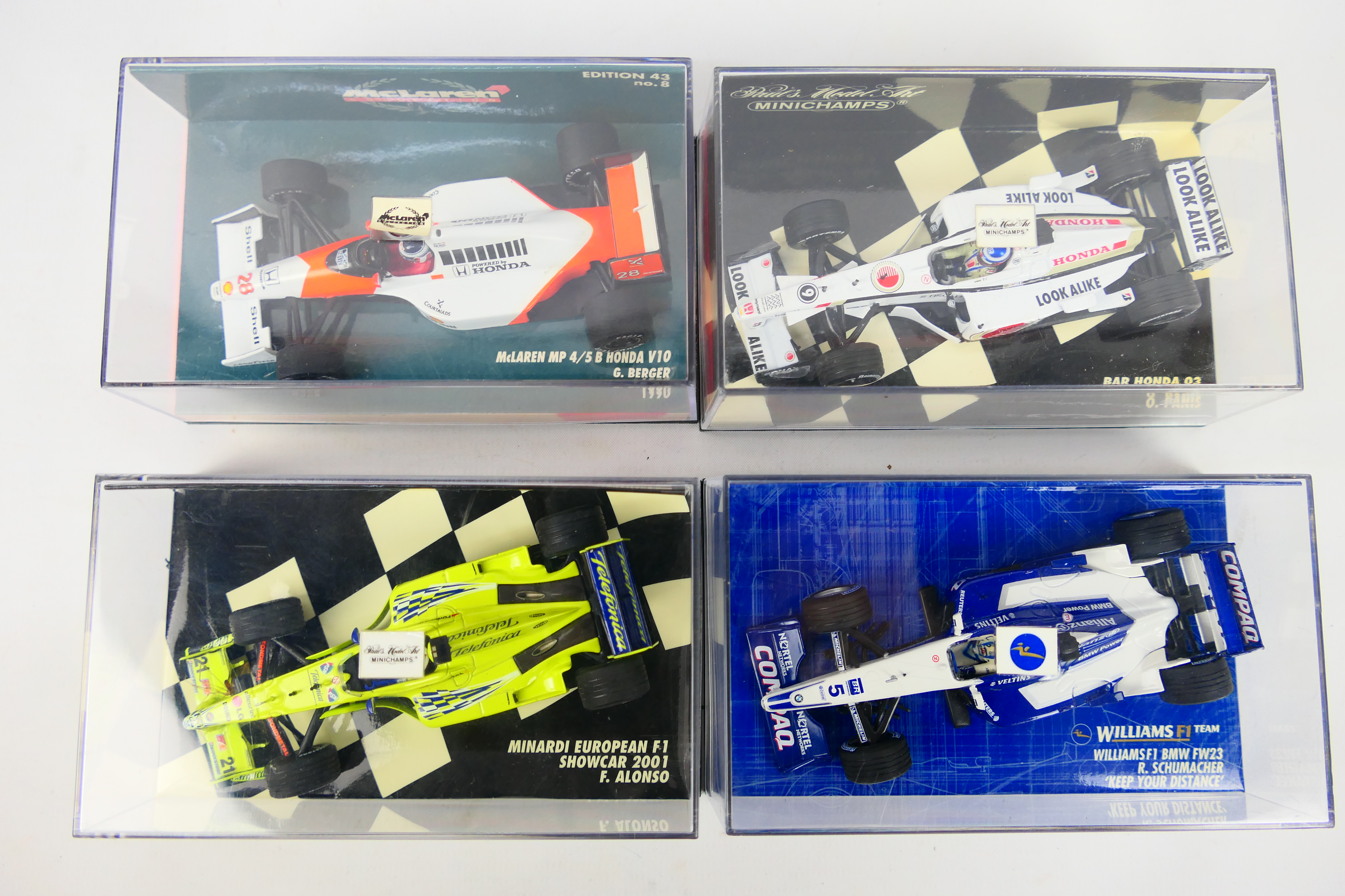 Minichamps - Eight boxed 1:43 scale diecast F1 racing cars from Minichamps. - Image 3 of 6