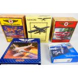 Auto World - Ertl Collectibles - Five boxed diecast model aircraft in various scales.