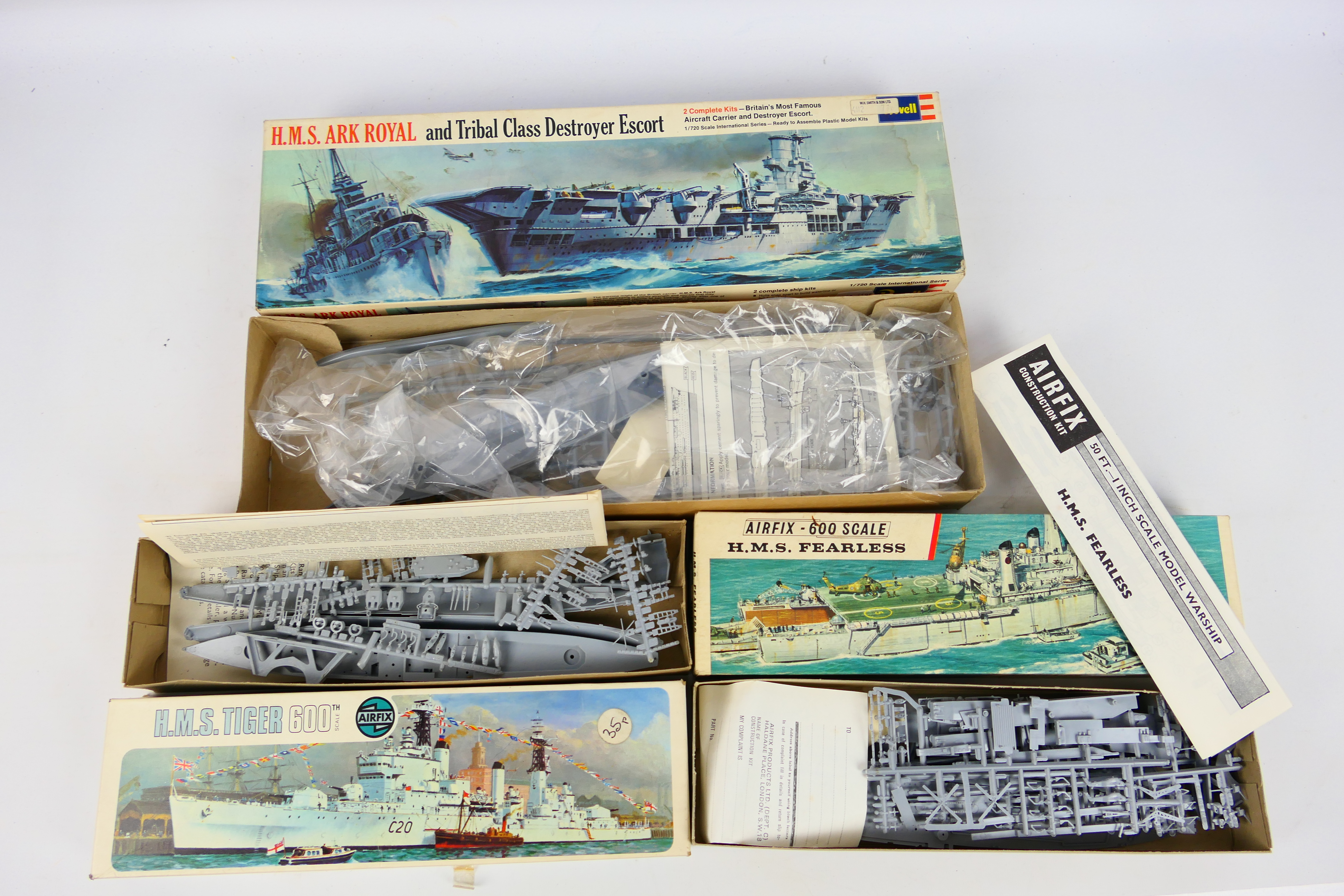 Airfix - Revell - A group of vintage model kits, HMS Tiger in 1:600 scale # 03201-0, - Image 10 of 14