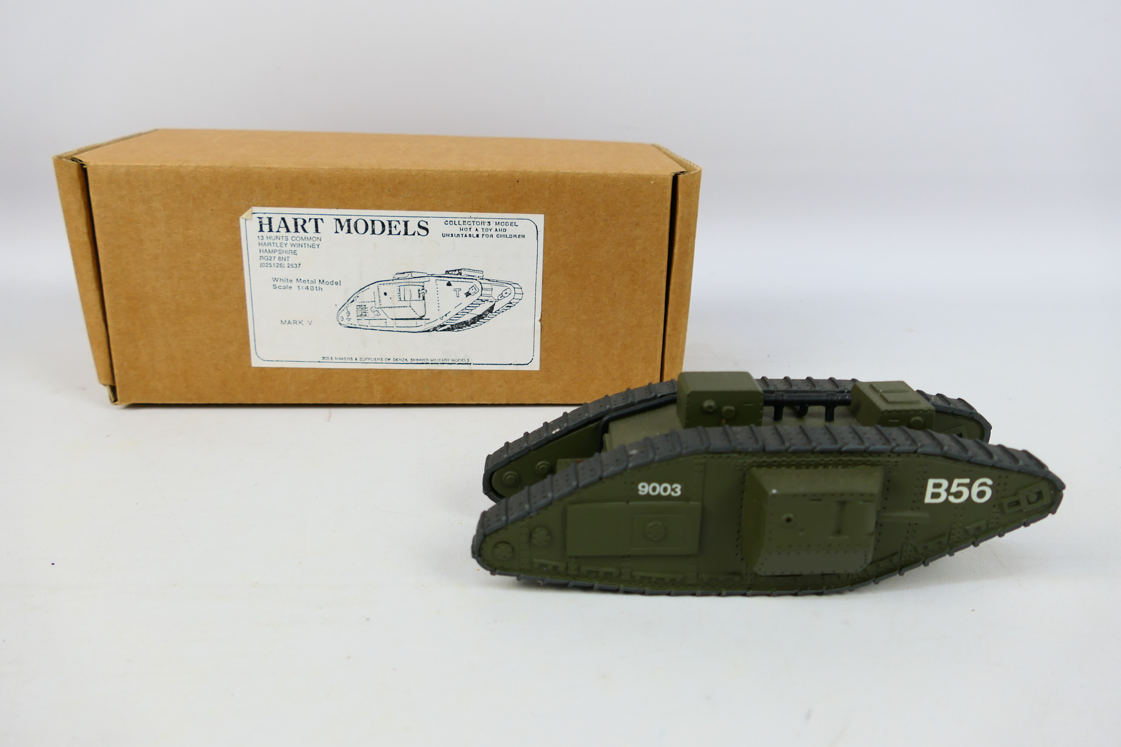 Hart Models - A white metal and resin Mark V tank in 1:48 scale. - Image 2 of 10