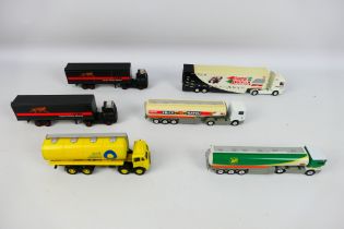 Corgi - An assortment of six unboxed Corgi Lorries and Tankers comprising of a Blue Circle Cement