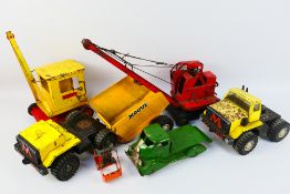 Meccano - Tri-ang - Sutcliffe - A group of pressed metal toys including 2 x Mogul trucks,