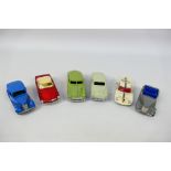 Dinky Toys - A small group of six unboxed Dinky Toys, majority being repainted,