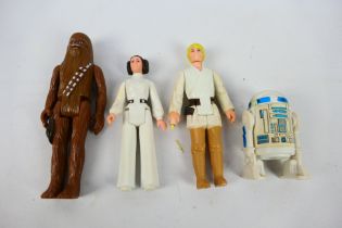 Kenner - Star Wars - A set of Vintage Star Wars Figure of Luke (with damaged light saber), Leia,