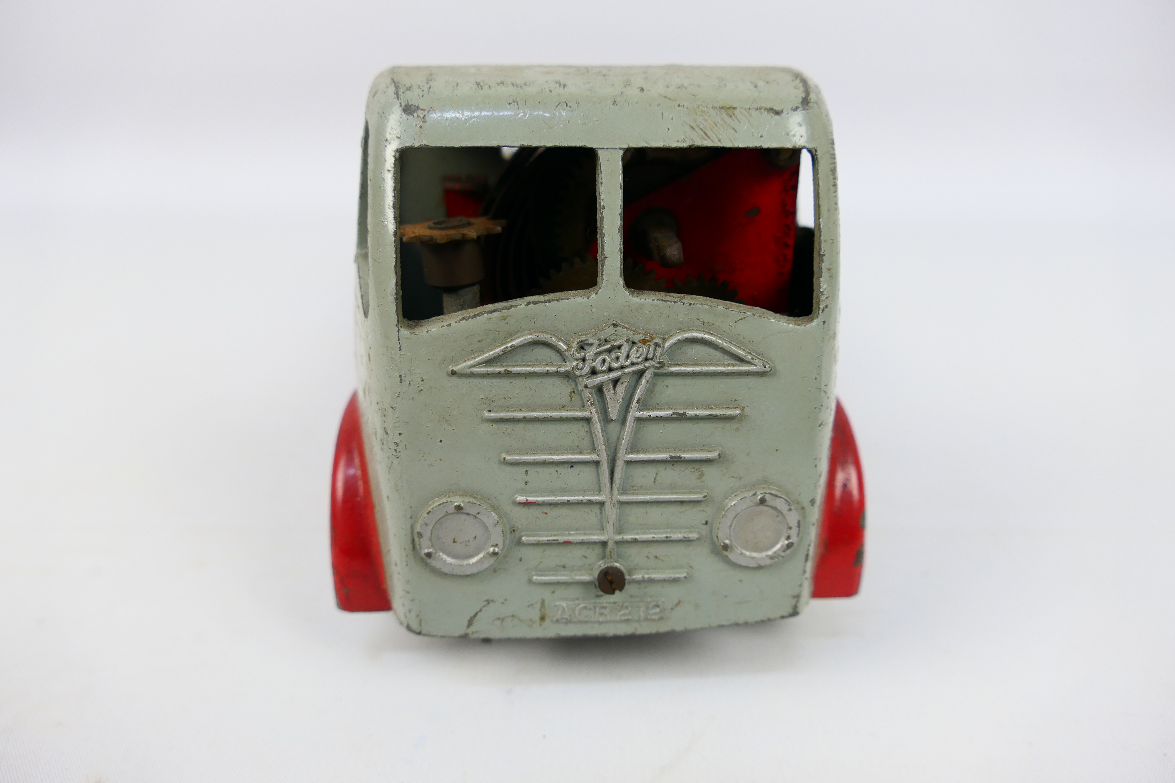Shackleton - An unboxed Foden FG flat bed lorry by Shackleton in grey and red, - Image 3 of 14