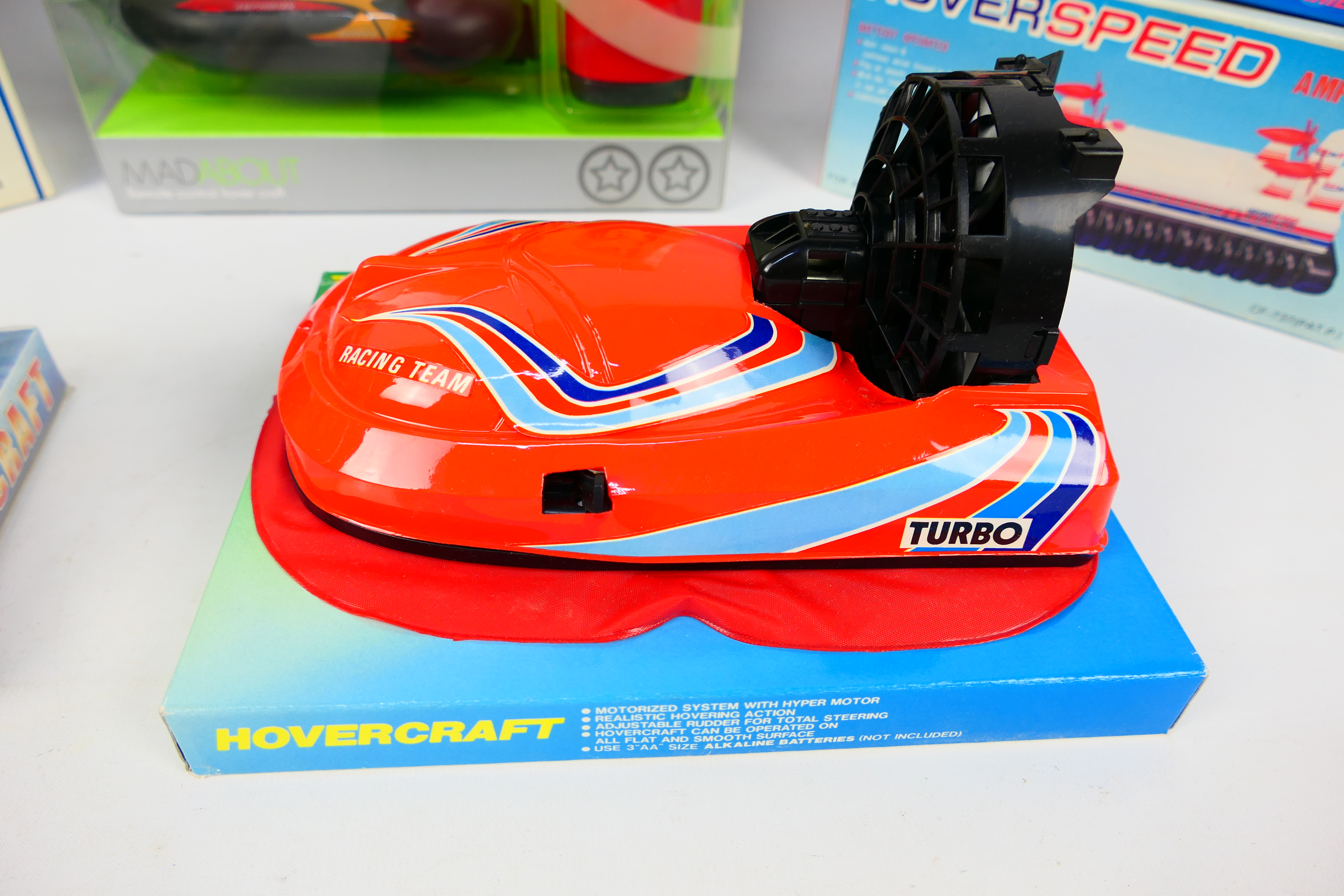 GT - Soma - 6 x boxed toy hovercraft models including a 1990 dated Soma remote control hovercraft, - Image 4 of 12