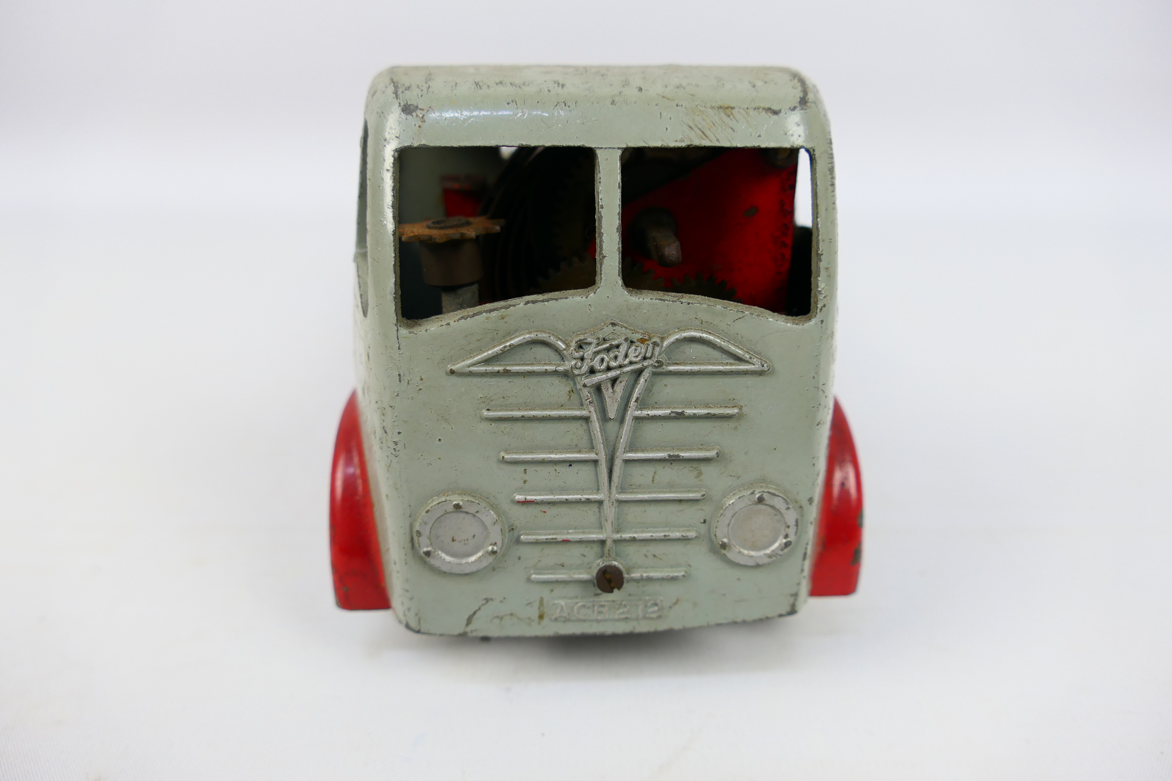 Shackleton - An unboxed Foden FG flat bed lorry by Shackleton in grey and red, - Image 4 of 14