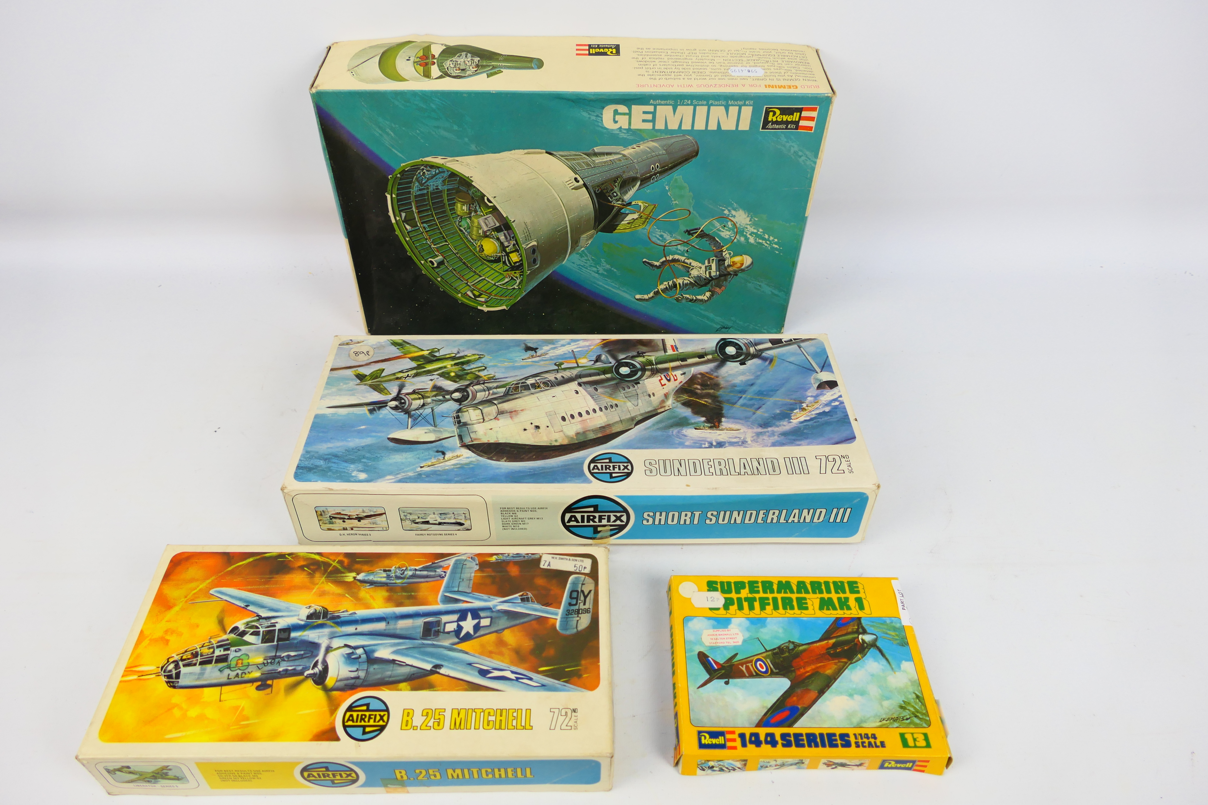 Airfix - Revell - Matchbox - 4 x vintage model kits including Gemini space capsule in 1:24 scale #
