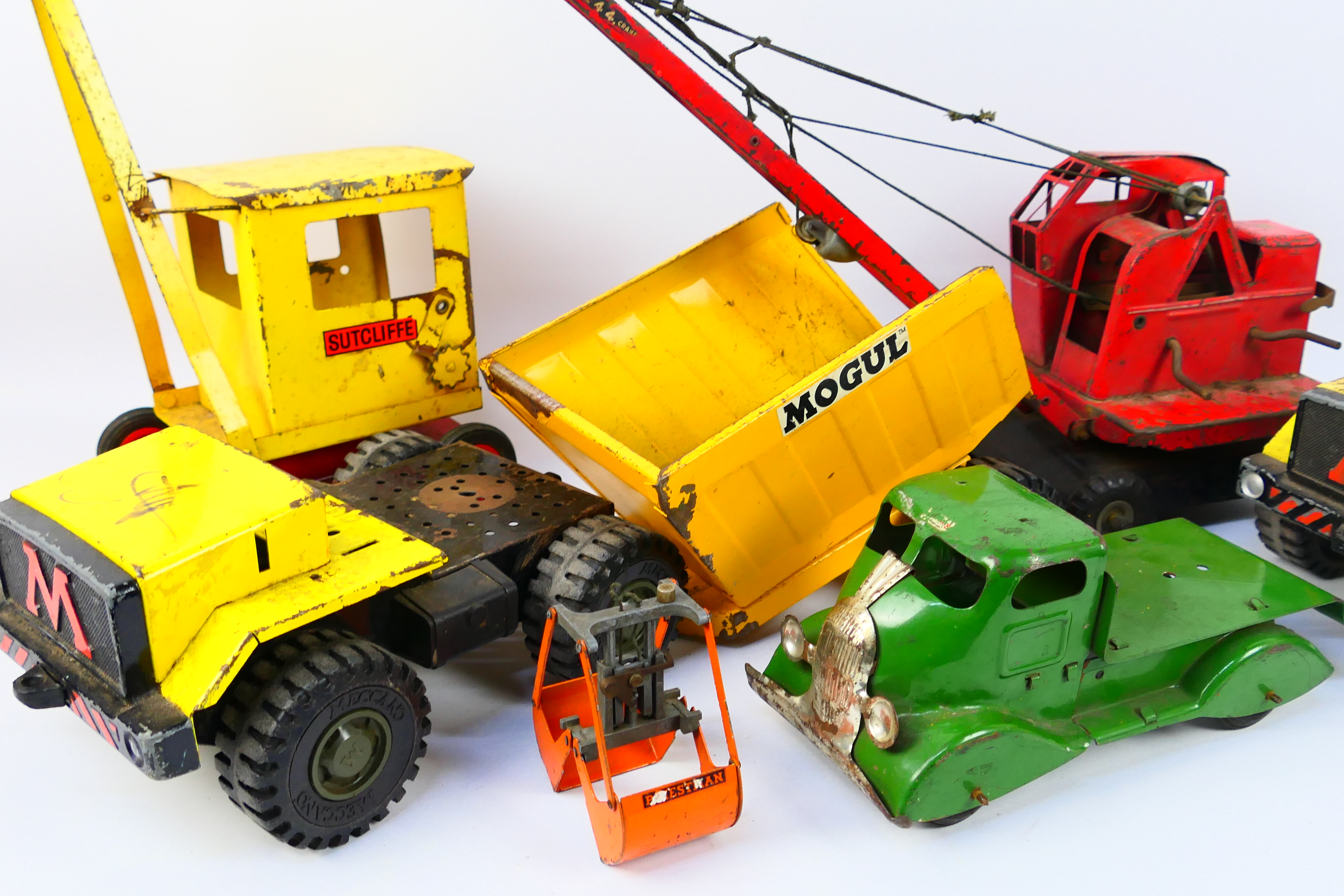 Meccano - Tri-ang - Sutcliffe - A group of pressed metal toys including 2 x Mogul trucks, - Image 7 of 8