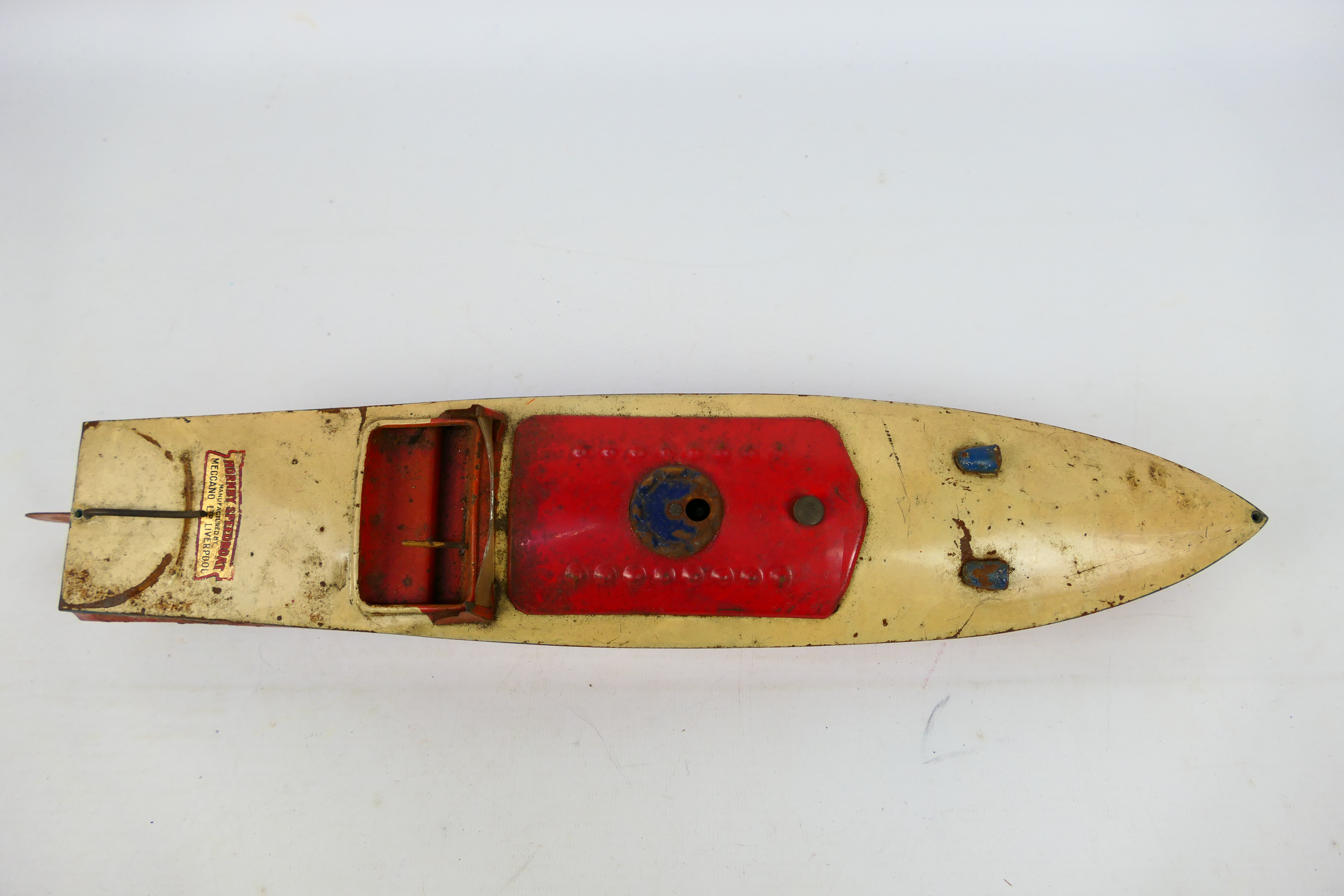 Hornby - A vintage clockwork Hornby Condor Speedboat, approximately 42 cm long. - Image 8 of 16