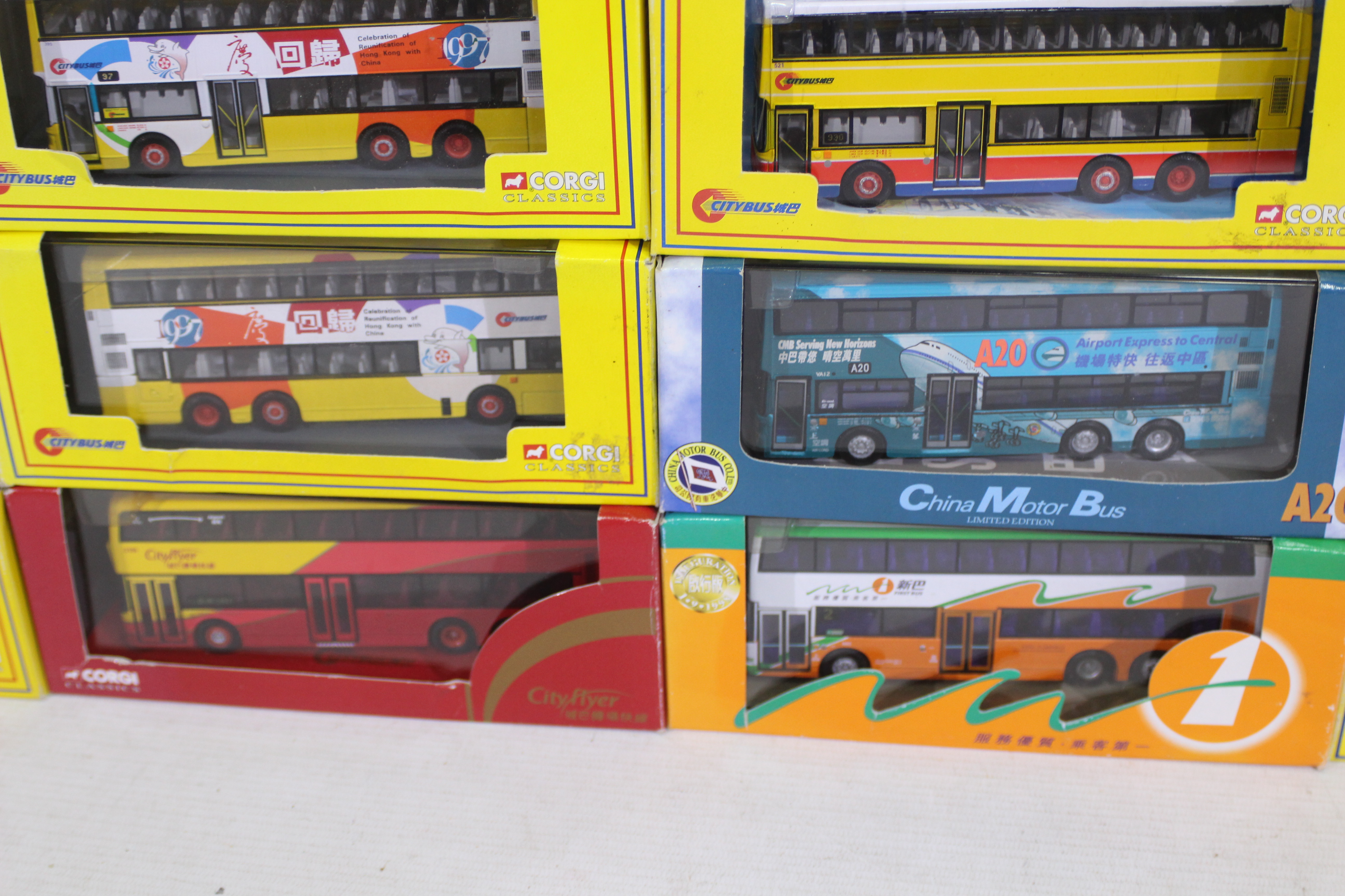 Corgi - A collection of twelve Corgi busses in display cases. - Image 3 of 3