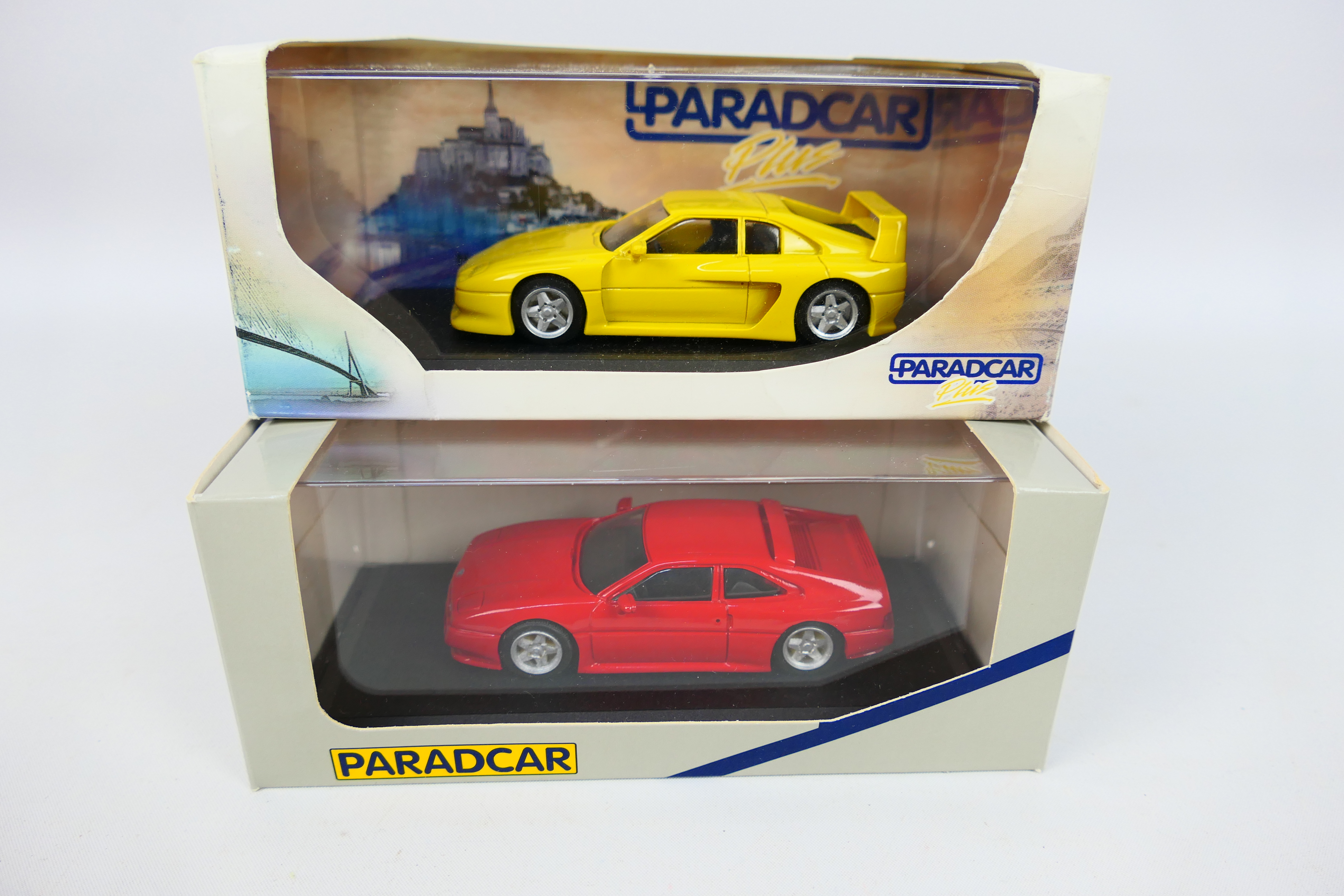 Paradcar - 2 x rare French Venturi models in 1:43 scale resin,