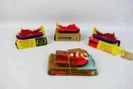 Dinky - 4 x S.R.N.6 Hovercraft models, 2 x in bright red and 2 x in metallic red # 290.