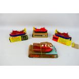 Dinky - 4 x S.R.N.6 Hovercraft models, 2 x in bright red and 2 x in metallic red # 290.