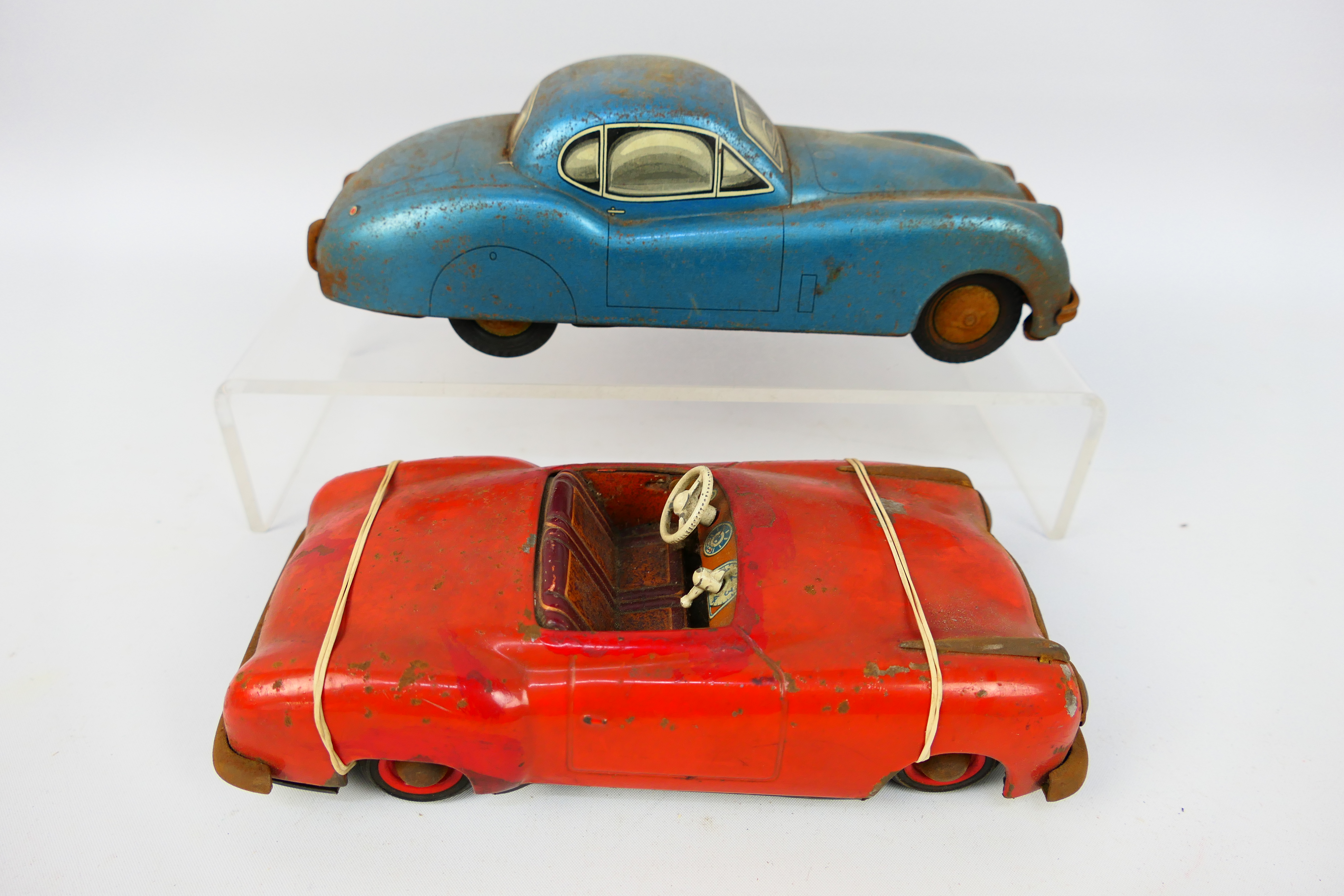 Distler - JNF - 2 x vintage tinplate cars, - Image 2 of 14