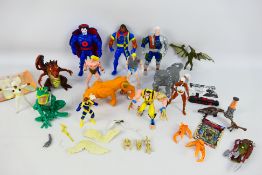 Marvel - Toy Biz - A group of 1990s X-Men action figures including Bishop, Cable,