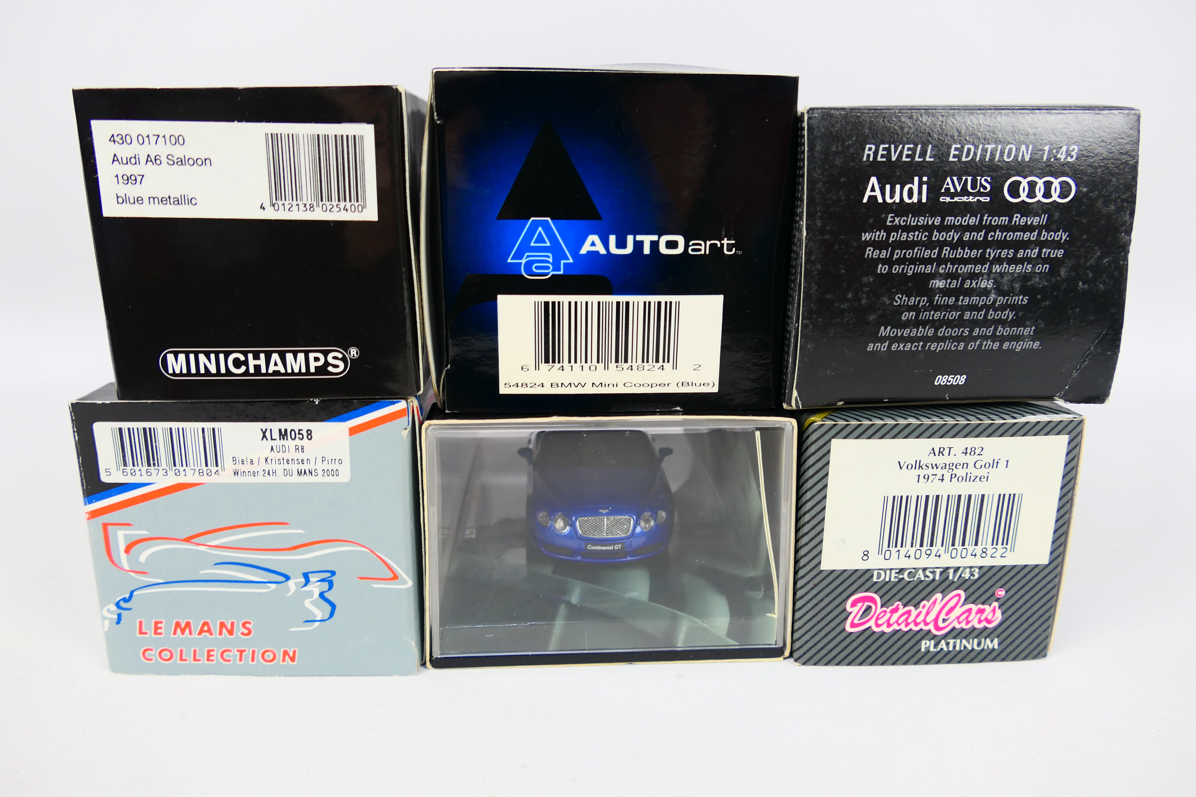 Minichamps - AutoArt - Revell - Detail Cars - Six boxed diecast 1:43 scale model vehicles. - Image 10 of 10