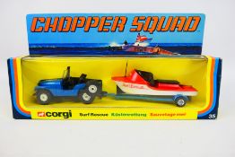 Corgi - TV Related - A boxed 1978 Chopper Squad surf rescue gift set with Jeep and trailer # 35.