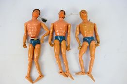 Palitoy - Action Man - Three unboxed 1975 Action Man action figures with sound.