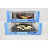 Neo - 2 x boxed Mercedes models in resin in 1:43 scale,