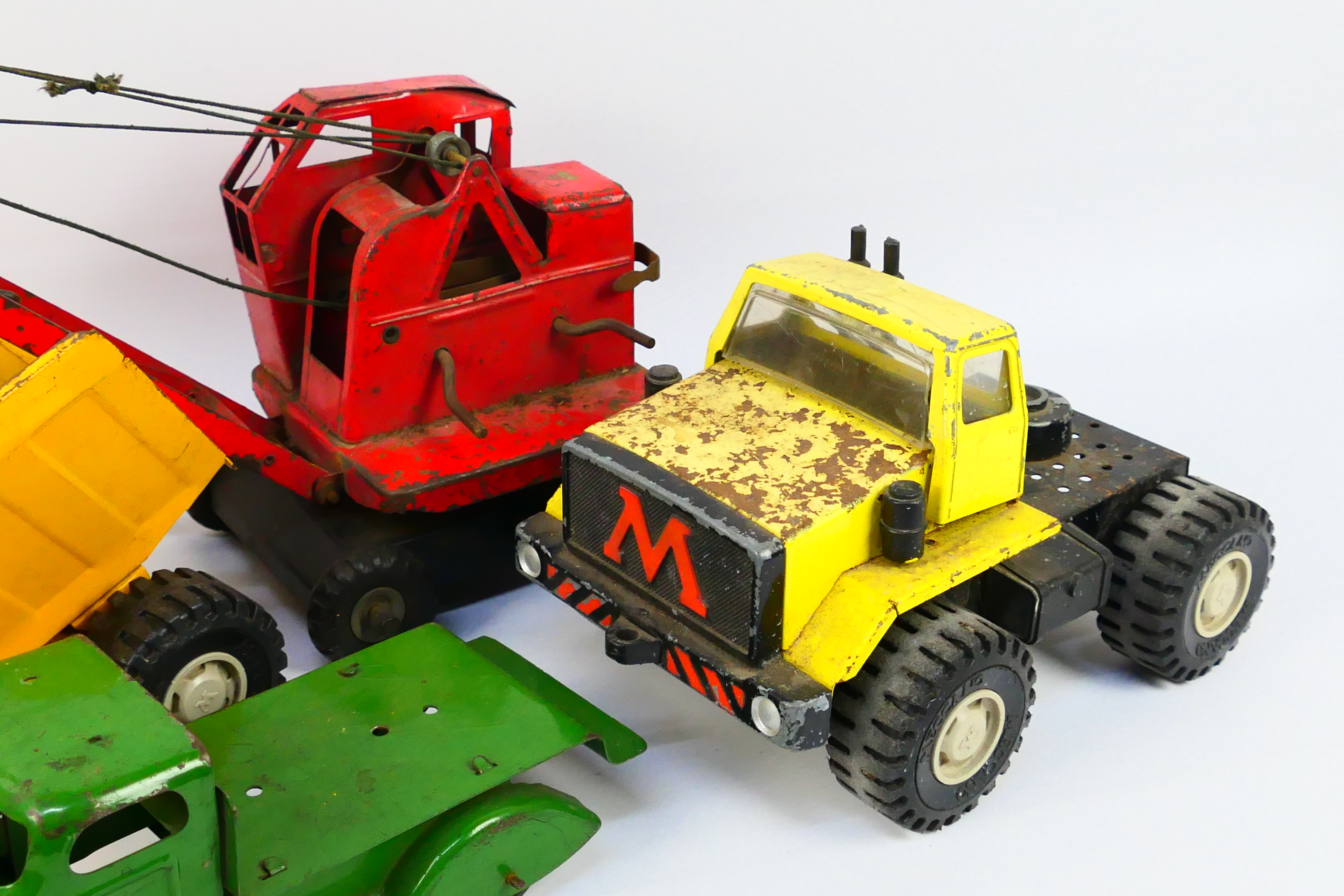 Meccano - Tri-ang - Sutcliffe - A group of pressed metal toys including 2 x Mogul trucks, - Image 4 of 8