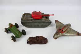 Schuco - Other - A group of vintage tinplate and plastic models including a Schuco 3000 car,