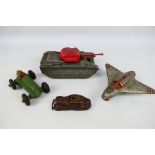 Schuco - Other - A group of vintage tinplate and plastic models including a Schuco 3000 car,