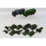 Dinky - A group of unboxed military vehicles including medium artillery tractor # 689,