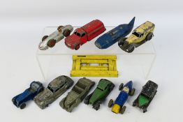 Dinky - A group of unboxed models including Thunderbolt record car # 23m, Taxi # 36g,