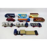 Corgi - An assortment of eight unboxed Diecast Corgi vans and trailers comprising of a Guinness