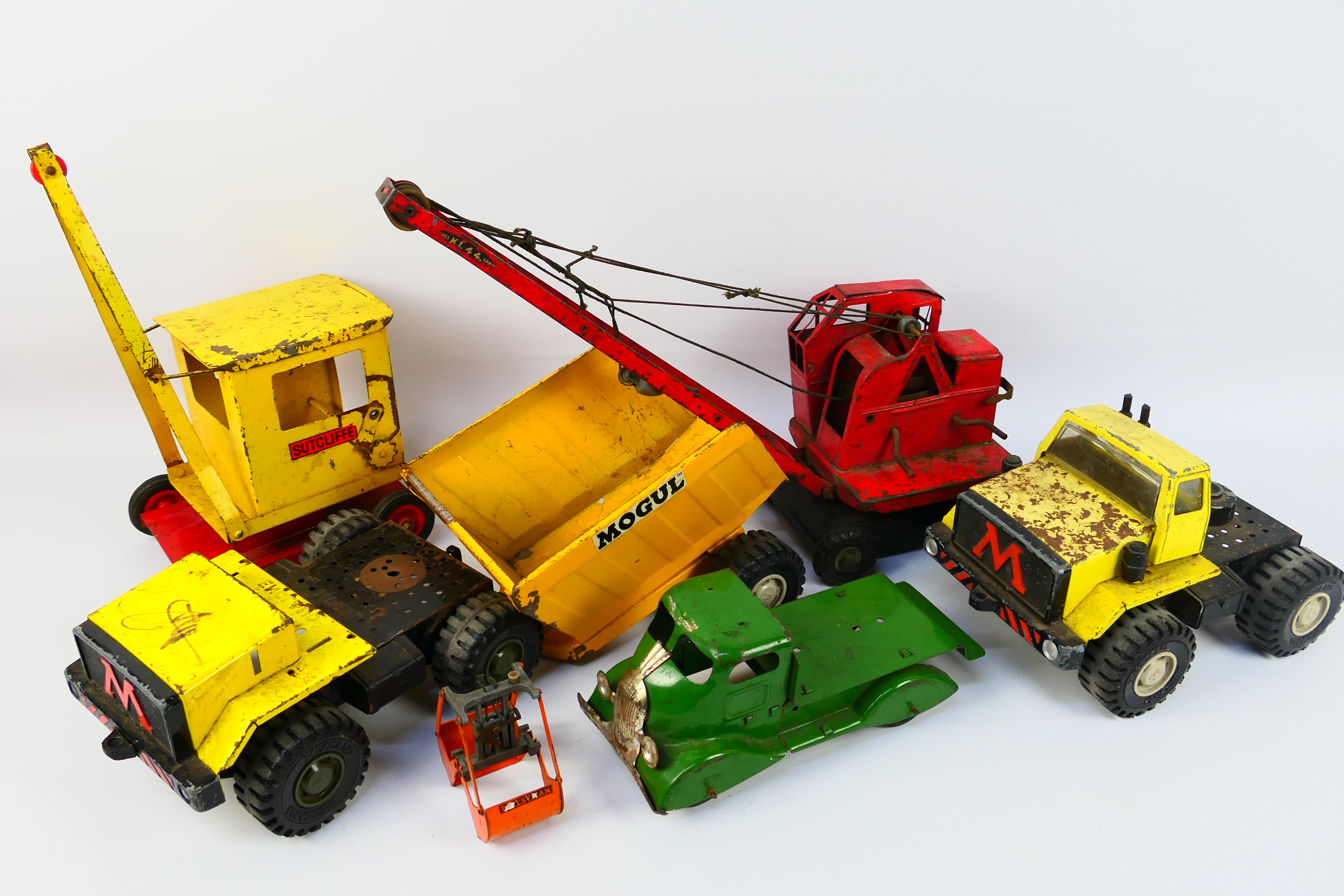 Meccano - Tri-ang - Sutcliffe - A group of pressed metal toys including 2 x Mogul trucks, - Image 2 of 8