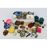 Doll Furniture - A collection of vintage dolls house accessories including dishes and kitchen items,