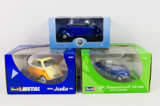 Revell - Oxford Diecast - Three boxed 1:18 scale diecast bubble / micro cars.