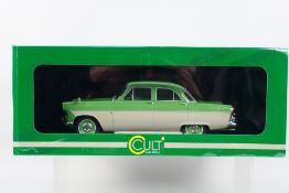 Cult Scale Models - A 1957 Ford Zodiac 206E MkII in green over white # CML085-1.