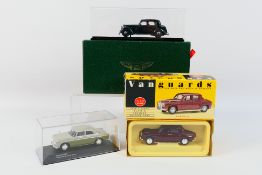 British Heritage Models - Vanguards - 3 x Rover models in 1:43 scale, a P2 Sports Saloon # MC.