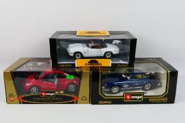 Chrono - Bburago - Three boxed diecast 1:18 scale model vehicles.