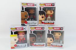 Funko Pop - A collection of five boxed Funko Pop Rocky vinyl figures consisting of 1177 and 1180