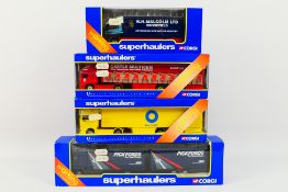 Corgi - Superhaulers - A collection of 4 Corgi superhaulers complising of TY86806 ERF Curtainsider-