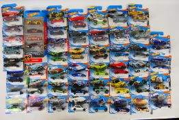 Hot Wheels - A carded collection of 45 Hot Wheels diecast model vehicles plus a Hot Wheels HW