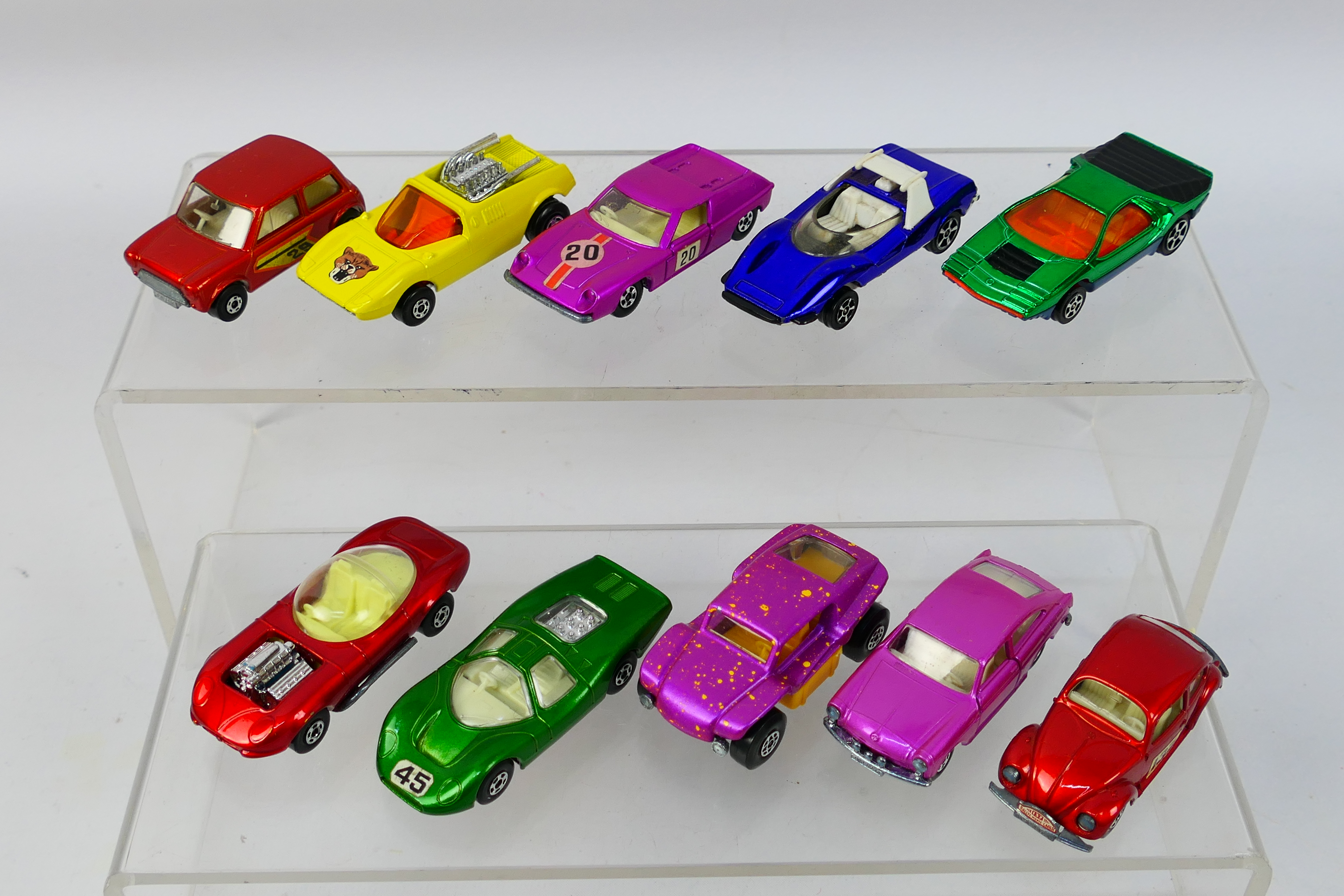 Matchbox Superfast - Corgi Rockets - A group of unboxed cars including Hot Rod Draguar # 38,