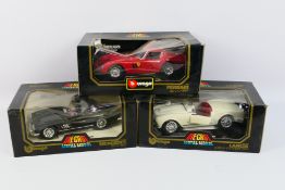 Bburago - Three boxed diecast 1:18 scale model cars from Bburago.