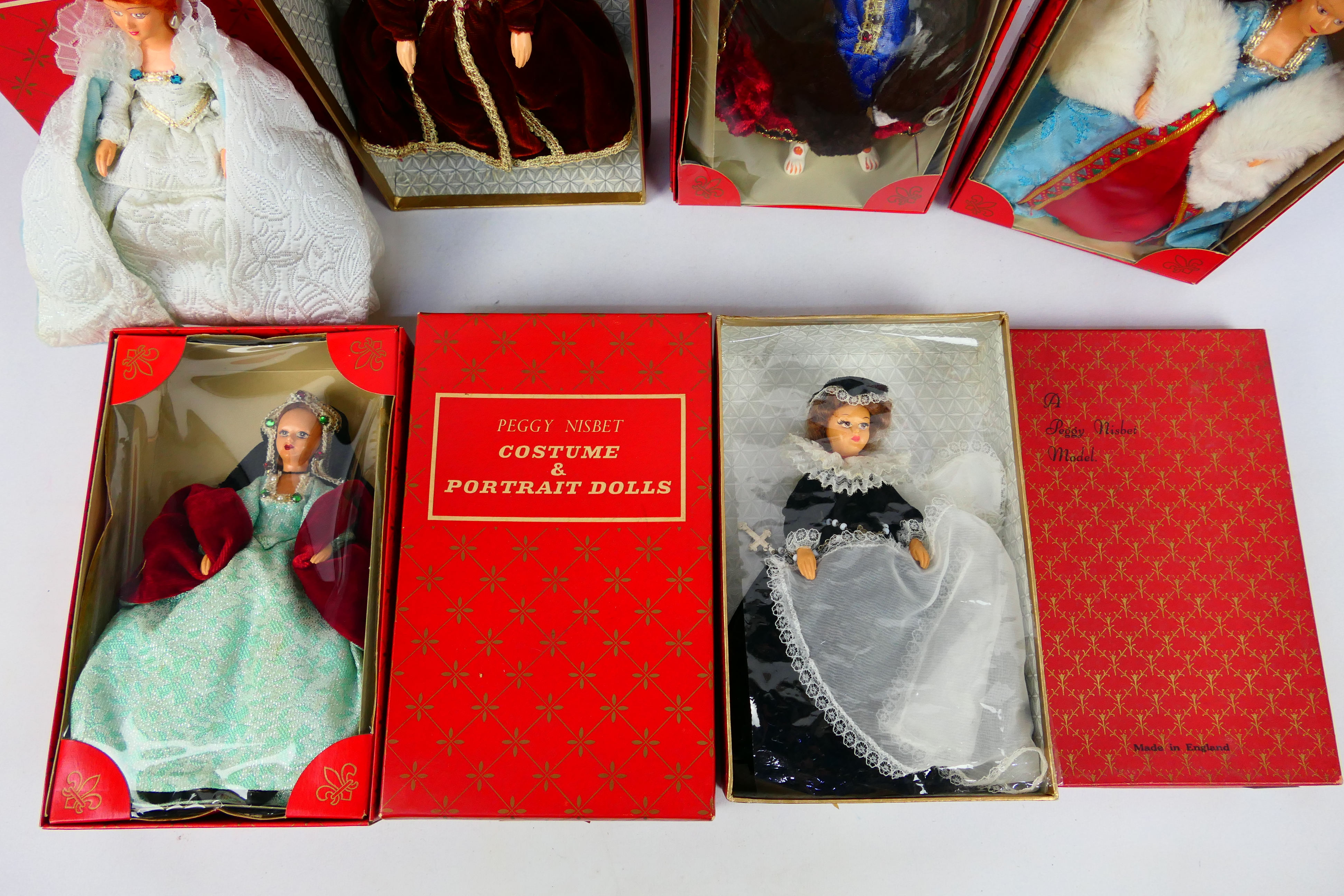 Peggy Nisbet - 6 x boxed costume dolls including, Ann of Cleves # H/222, Ann Boleyn # H217, - Image 5 of 7