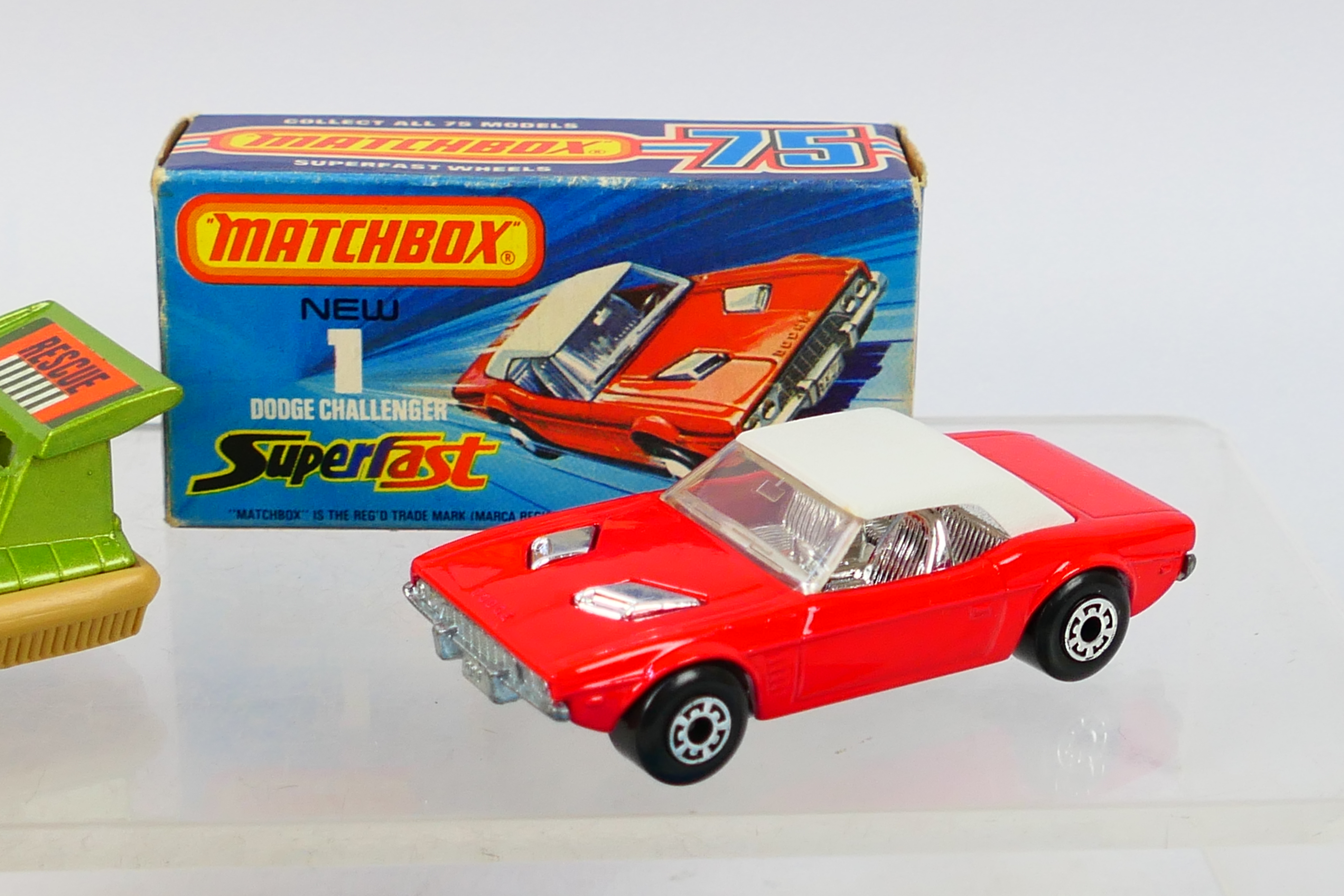 Matchbox - Superfast - 4 x boxed models, Dodge Challenger # 1, Rescue Hovercraft # 2, - Image 3 of 6