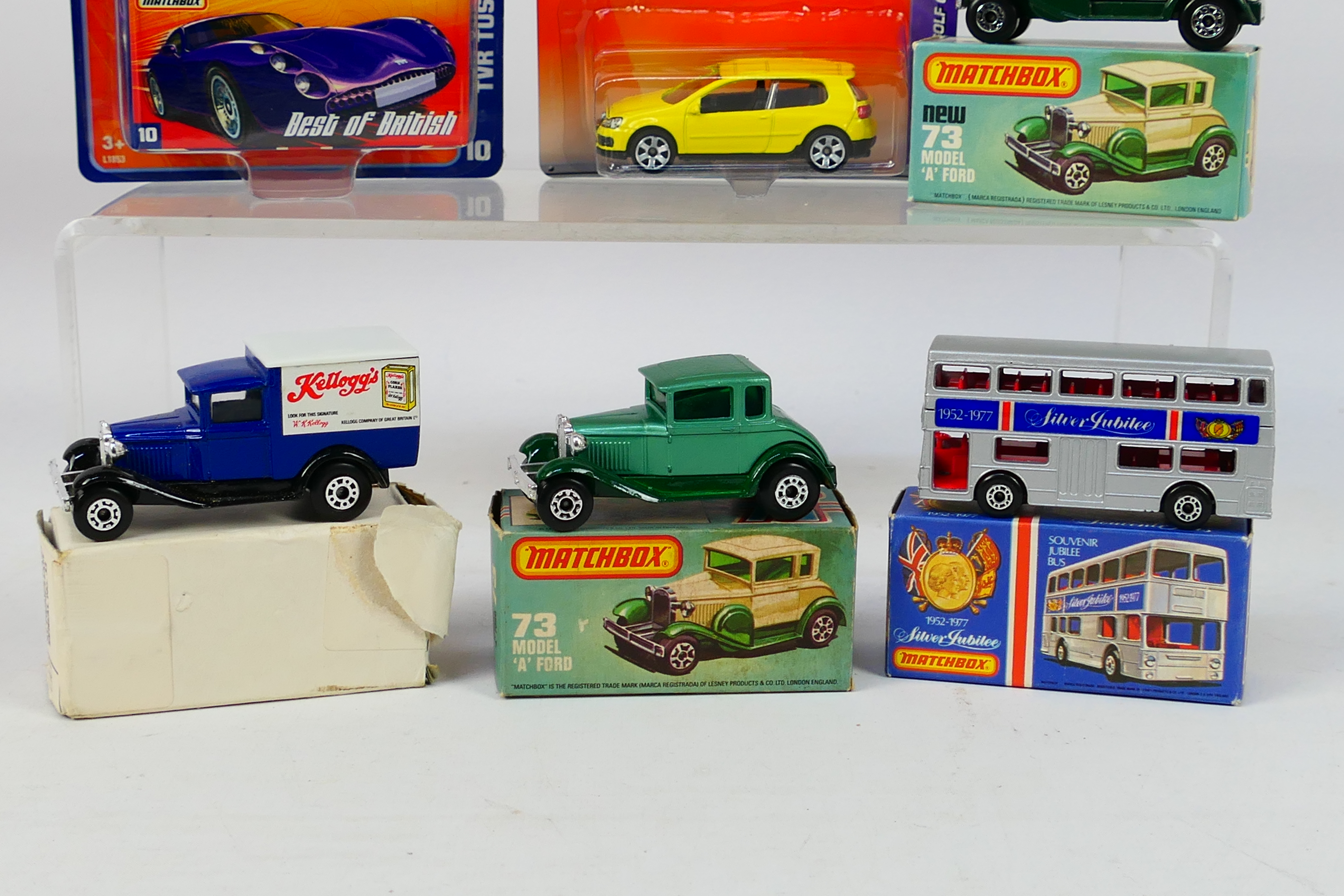 Matchbox - 6 x boxed / carded models, Ford Model A x 2 # 73, Jubilee Bus, Ford Model A van, - Image 3 of 3
