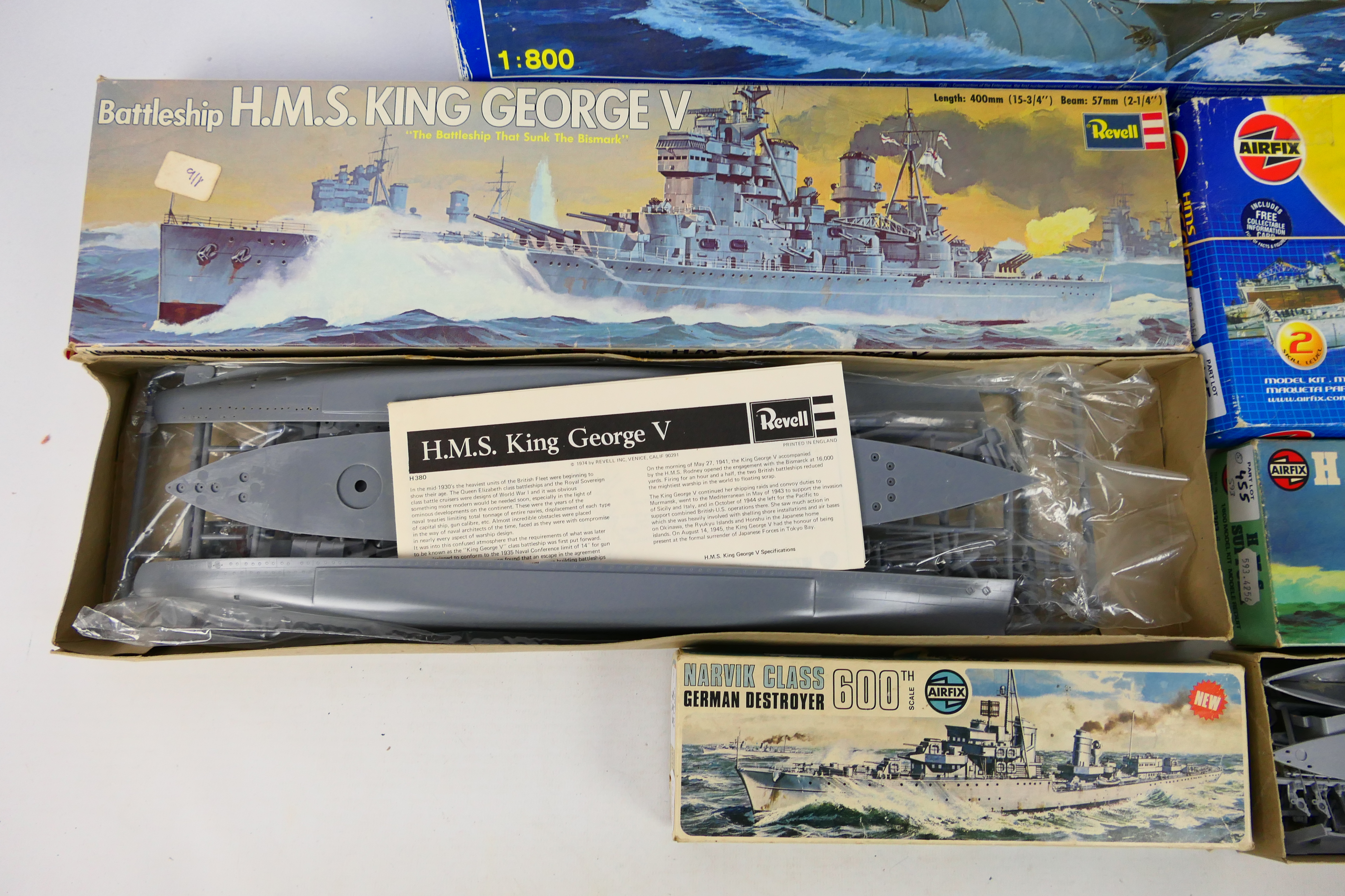 Airfix - Revell - Paget - 5 x boxed model kits, Narvik Class German Destroyer, H.M.S. Suffolk, H.M. - Image 2 of 3
